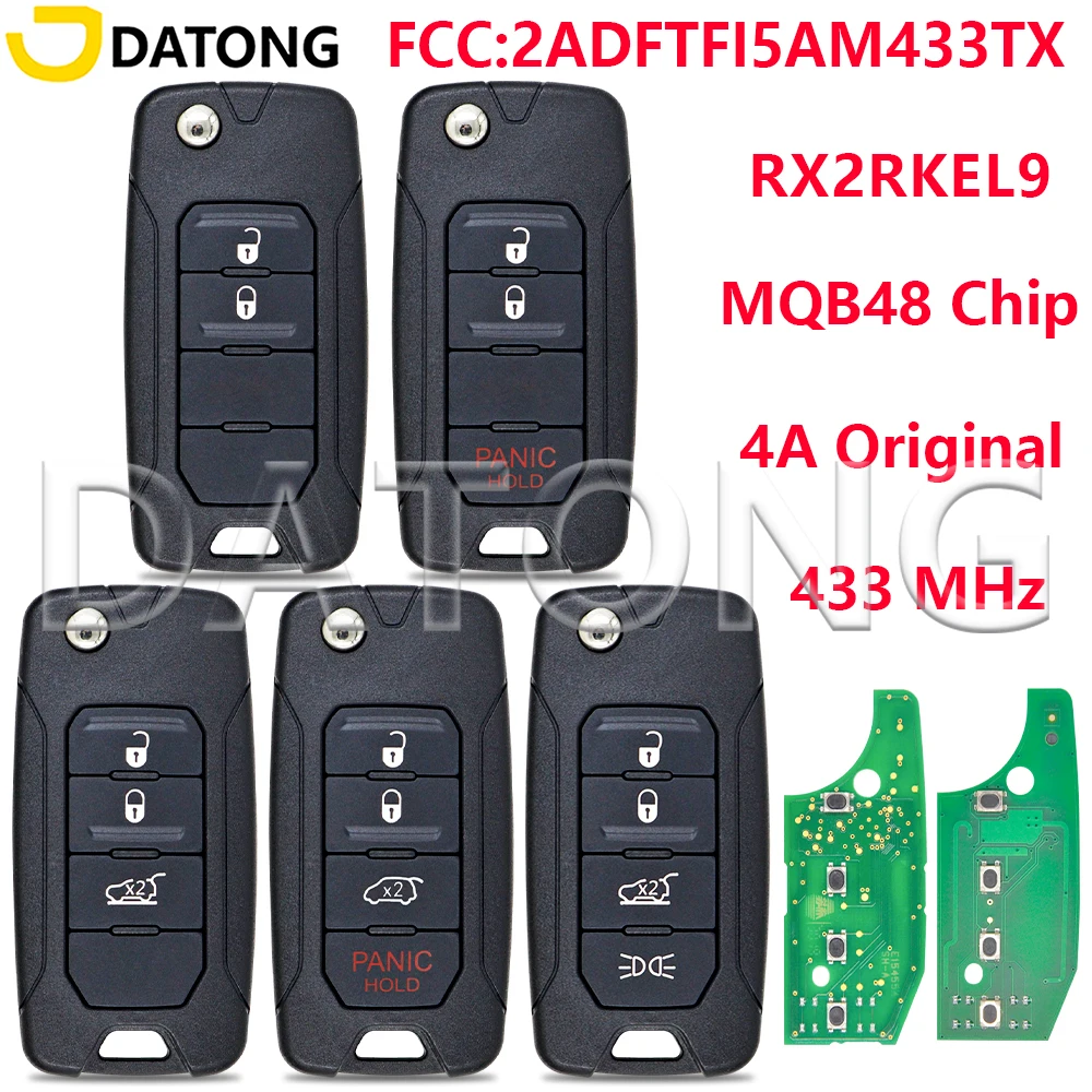 

Автомобильный ключ дистанционного управления Datong World для Jeep Renegade Fiat 500X, оригинальная плата 4A PCB MQB48, замена чипа, откидной ключ