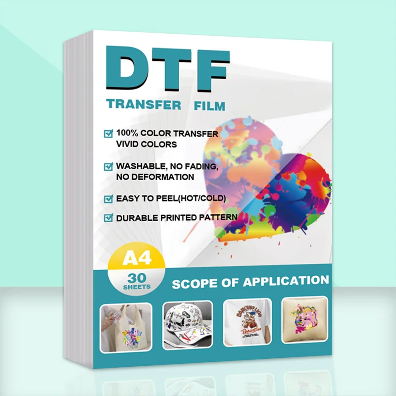 30sheets of DTF double-sided printing film thermal transfer film paper A4 film printer directly prints DIY