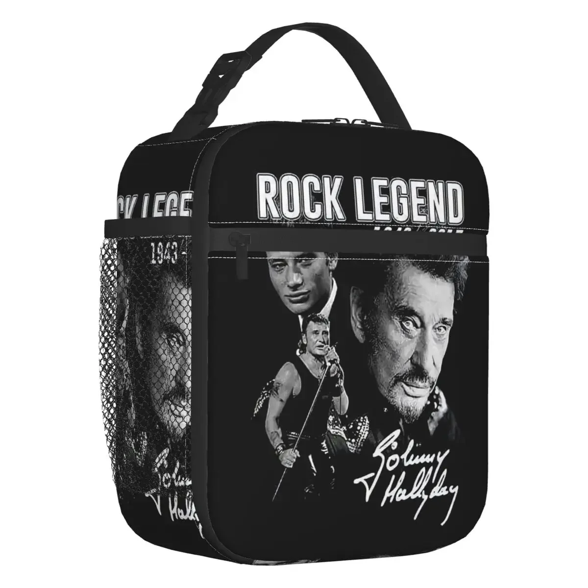 

Custom Hallyday Lunch Bag Men Women Thermal Cooler France Rock Singer Insulated Lunch Box for Student School