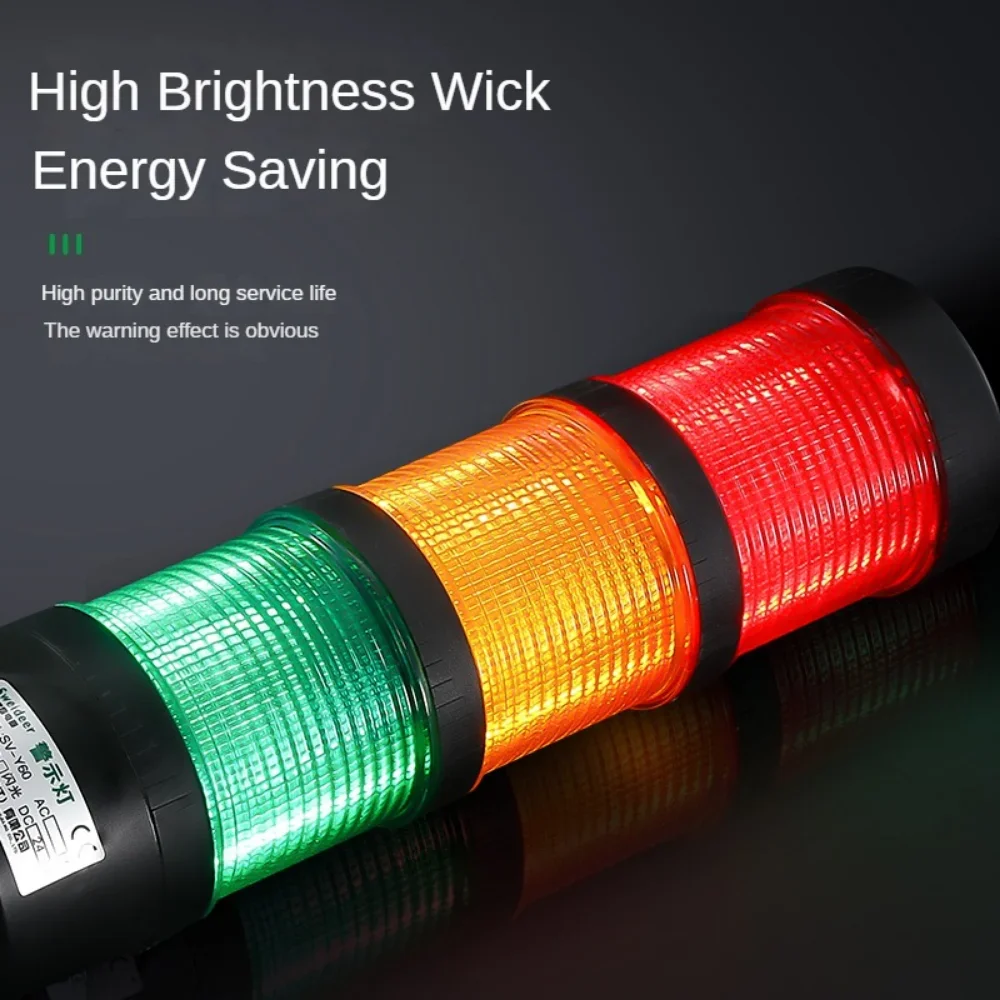 LED Warning Light Flashing Steady 1/2/3/4/5 Layer Siren Alarm Indicator Signal Tower Lamp for Machine Security Protection 24V