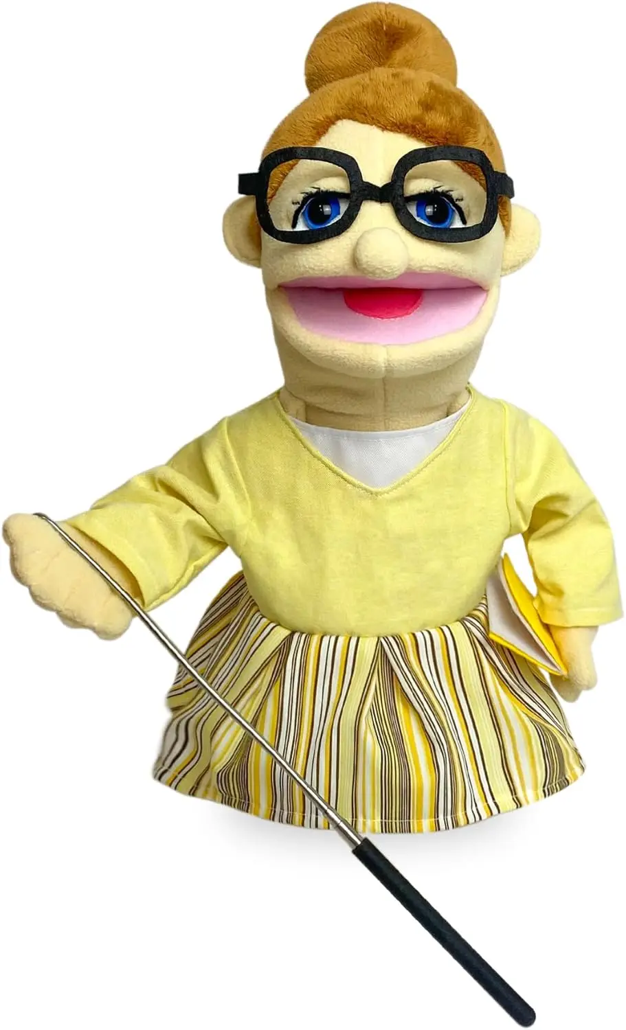 

16" Hand Puppets for Kids and Adults, Plush Teacher Puppets with Removable Mouth and Control Rod, Ages 4-8