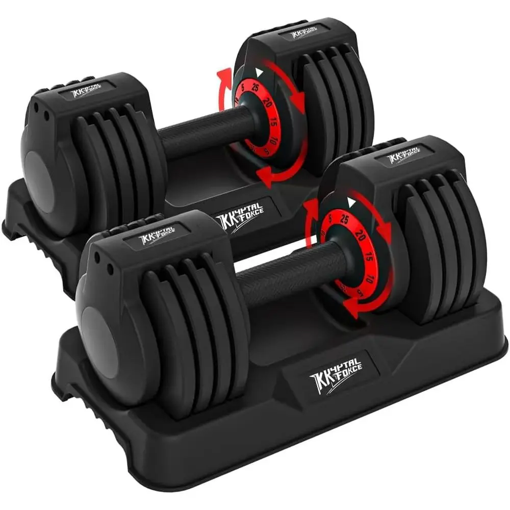 

25-55 lbs Adjustable Dumbbells with Non-Slip Metal Grip for Full-Body Workouts
