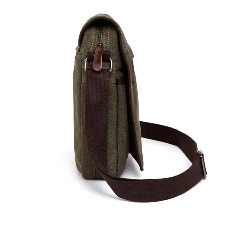 Nesitu High Quality Durable Vintage Casual Black Grey Coffee Khaki Blue Green Canvas Women Men Shoulder Messenger Bag M8646