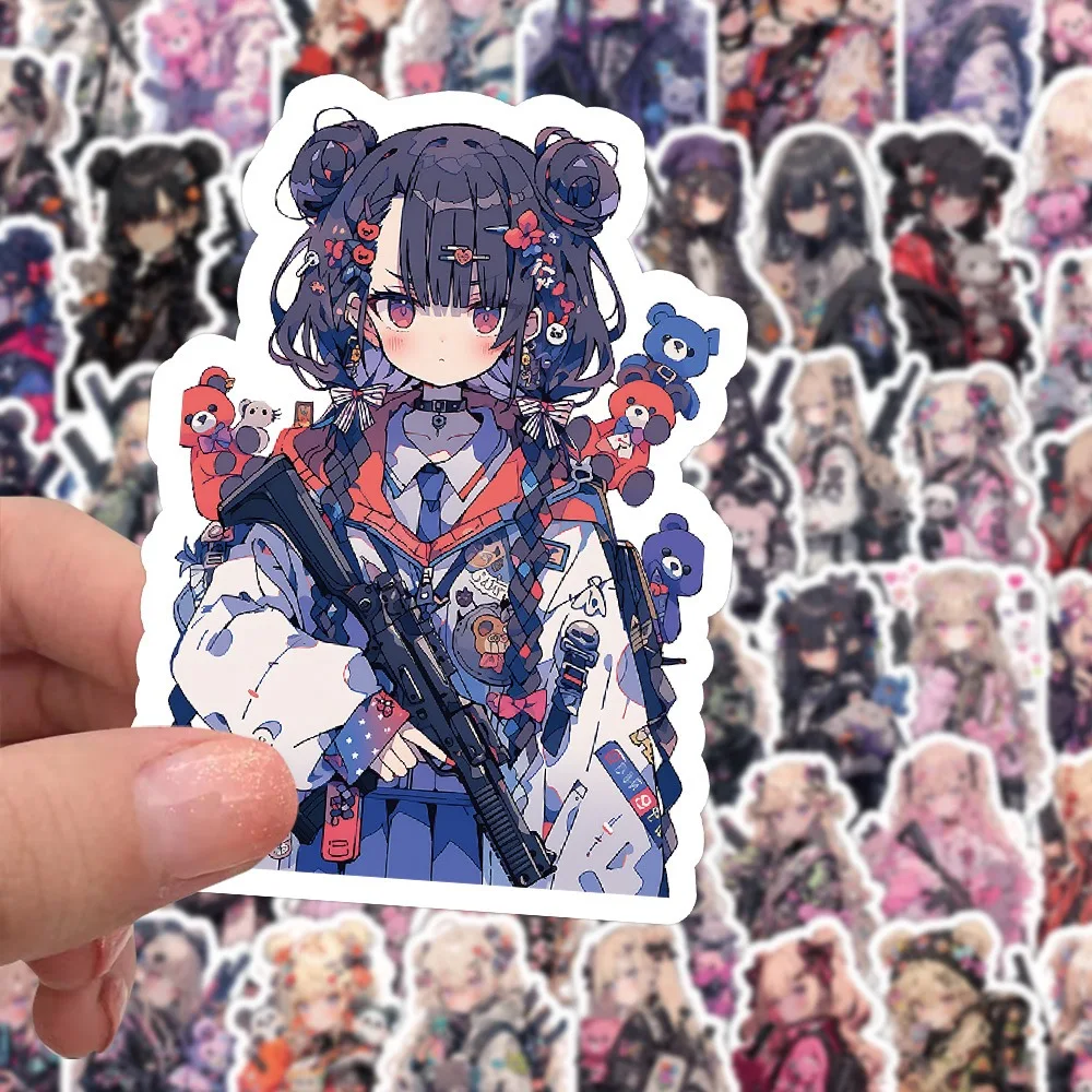

10/60PCS Anime Beautiful Girl Bear Killer Sticker DIY Phone Laptop Luggage Skateboard Cool Graffiti Decals Sticker for Kid Toy