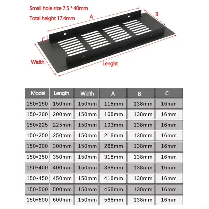 Wide Vent Perforated Sheet Aluminum Alloys Air Vent Cover Ventilations Grilles C7AC