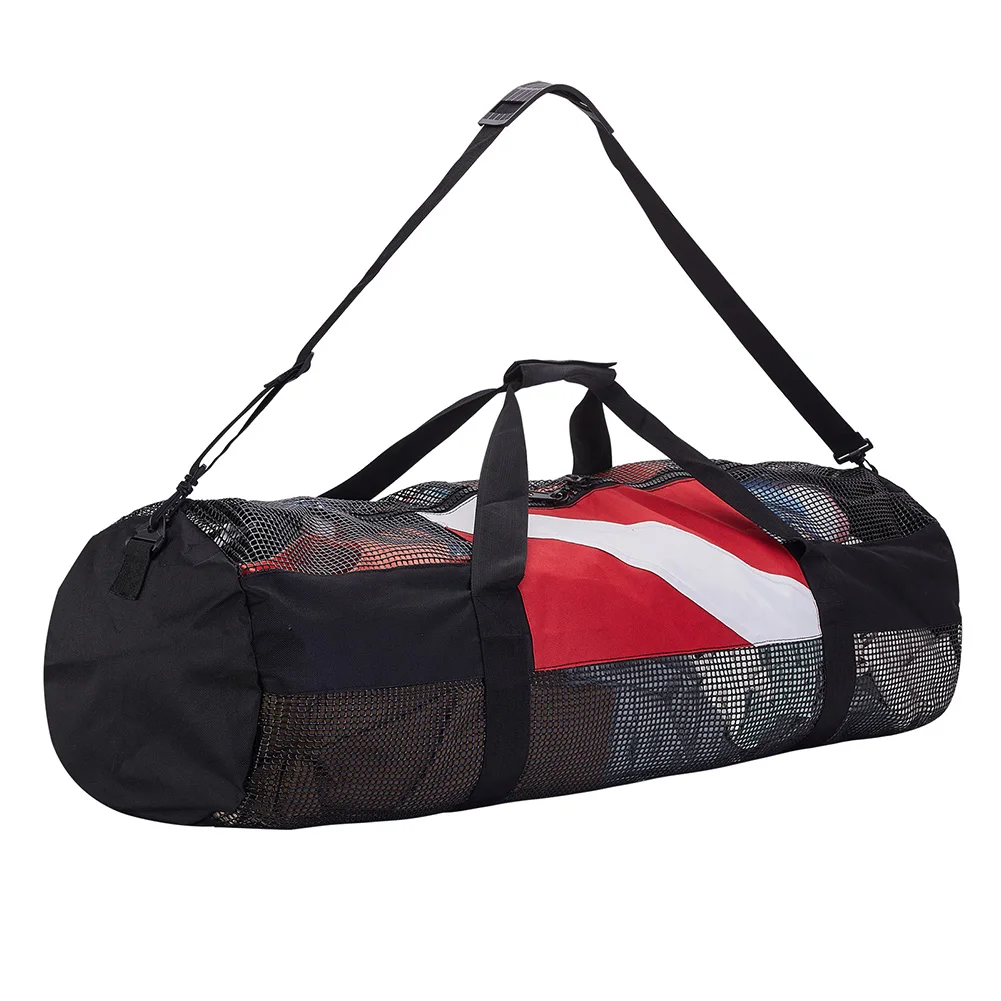 Sacos de praia de mergulho extra grande, portátil Scuba Diving Mesh Tote, alça de ombro ajustável, Snorkeling Gear Organizer