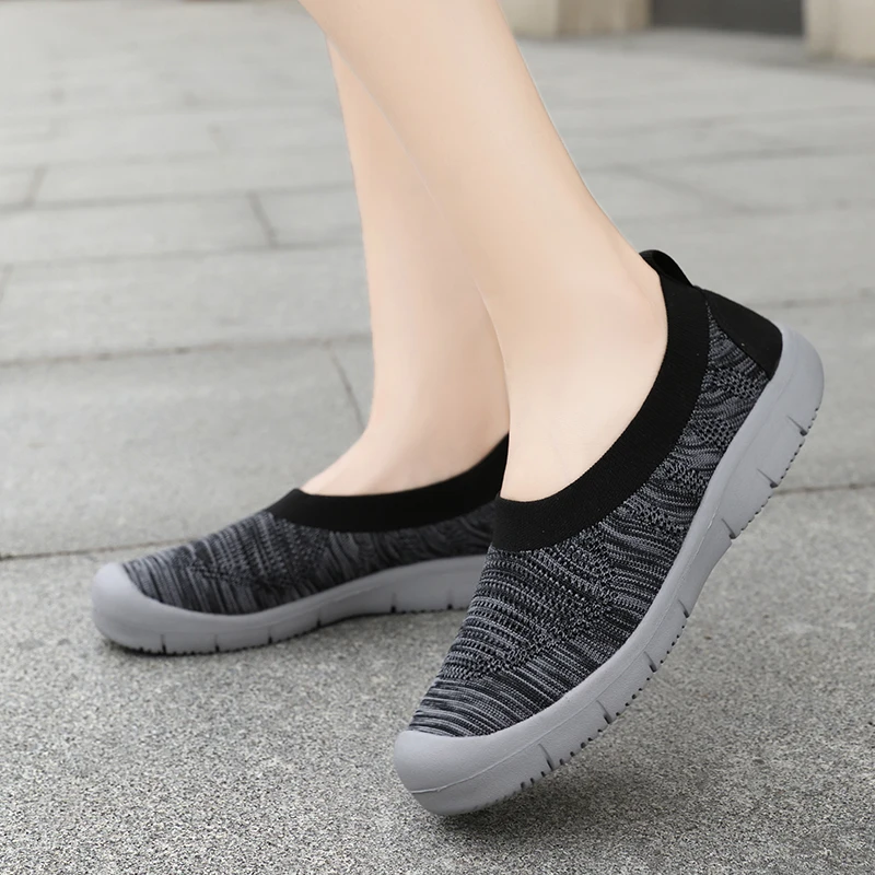 Breathable Fashion sneakers Comfortable Women's casual work shoes Non-slip plus size walking Loafers Flat shoes