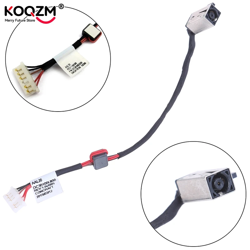 DC Power Jack Connector Cable Socket For Dell Inspiron 14-5455 15-5558 KD4T9 DC30100UD00 Laptop Charging Port Wire Cord 1pc