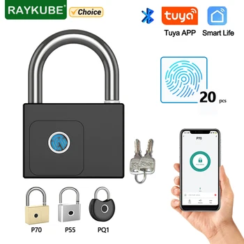 RAYKUBE Tuya 스마트 자물쇠 지문 방수 USB 충전 빠른 식별 잠금 해제 센서 고품질 P70/P55/PQ1