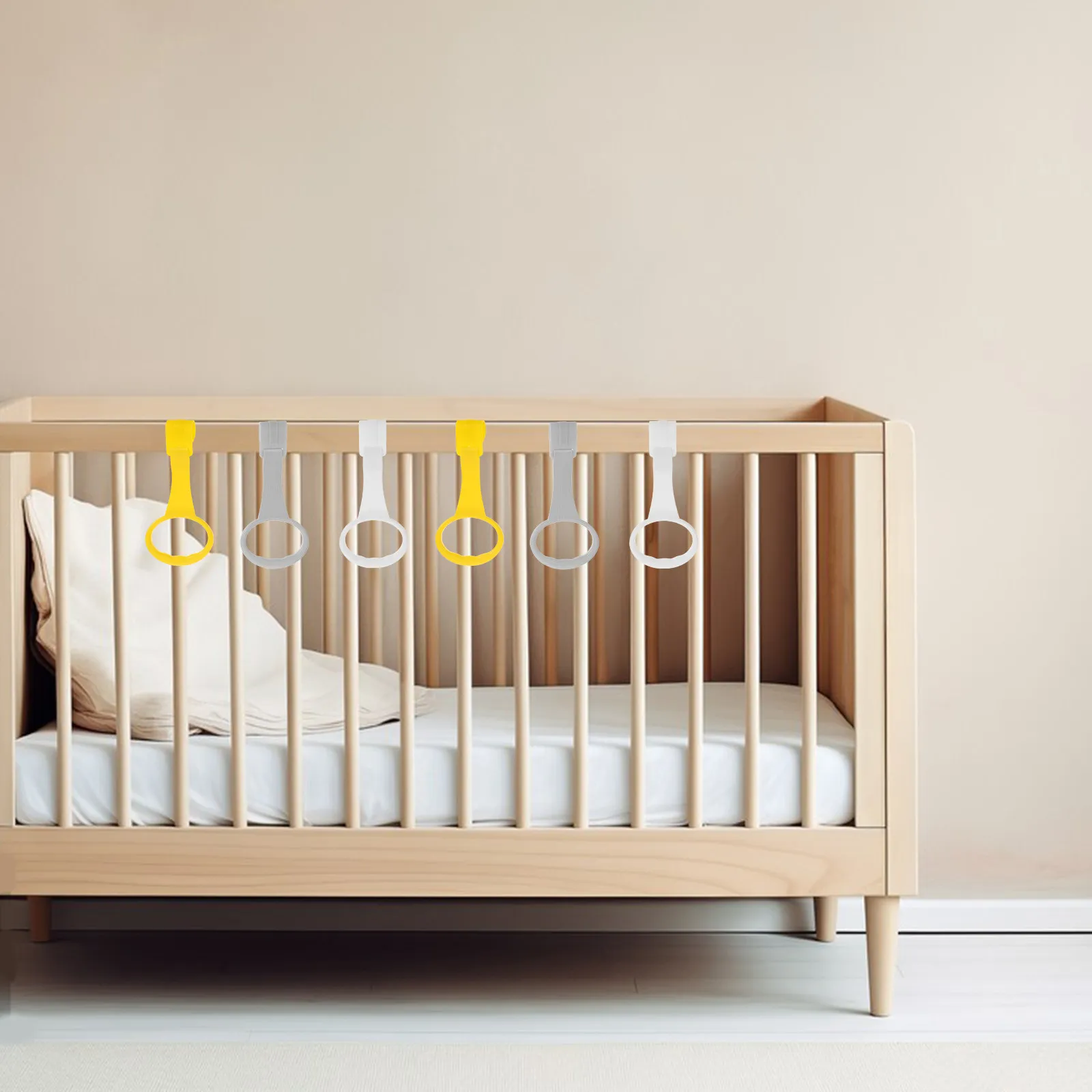 

Набор из 6 кольцевых ручек для детского манежа: подвесные ручки для подтягиваний, поддержки при ходьбе для младенцев и малышей, портативные для занятий спортом