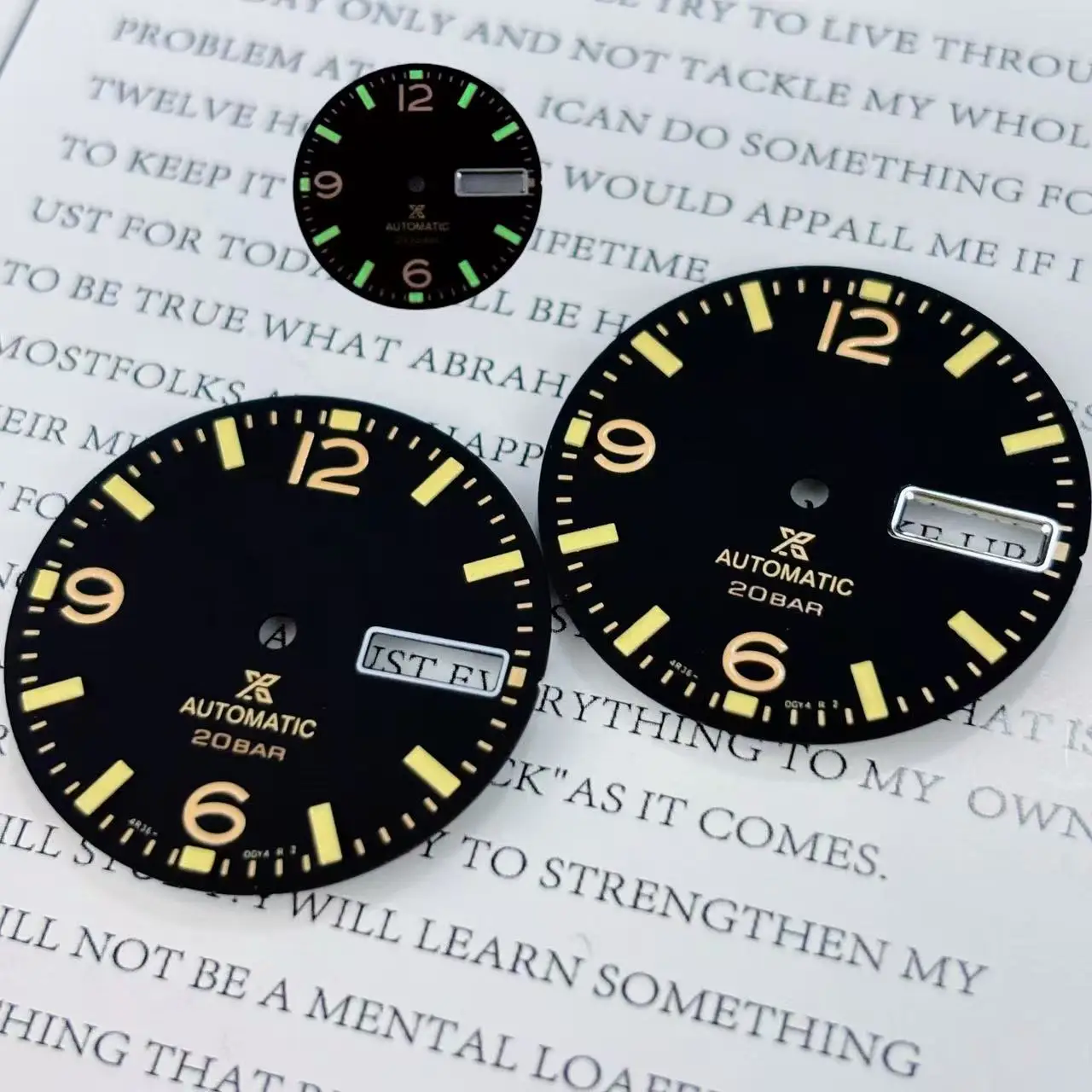 Hot sales 28.5mm NH35 NH36 S Logo Dail Dual Calendar Dial Suitable For NH36 Movement Digital Scale Markings Watch Accessories