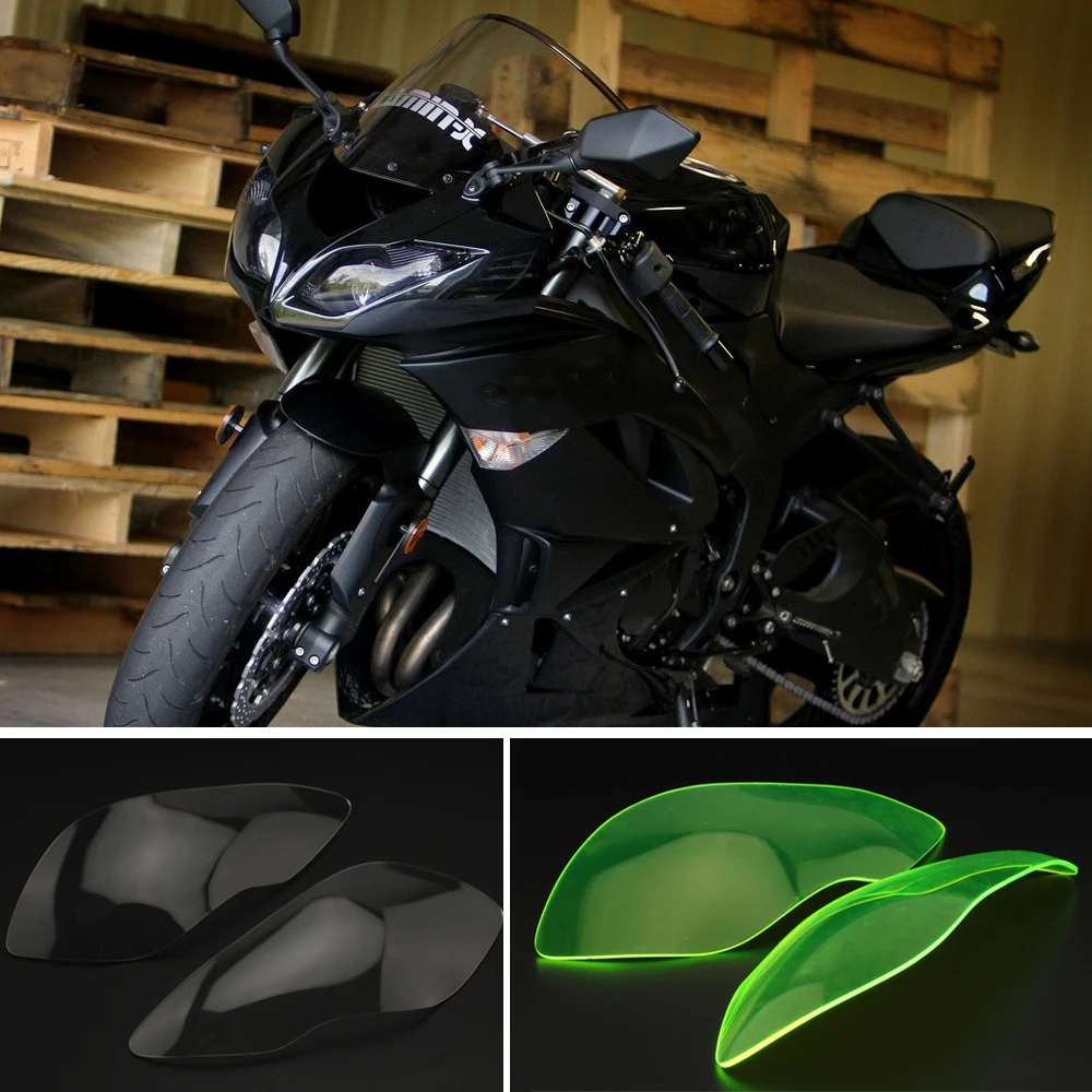 ZX6R Headlight Cover Guard Protector Lens for Kawasaki ZX 6R 636 ZX636 09-2016 17 2018 ZX-6R Screen Motorcycle Head Lamp Shield