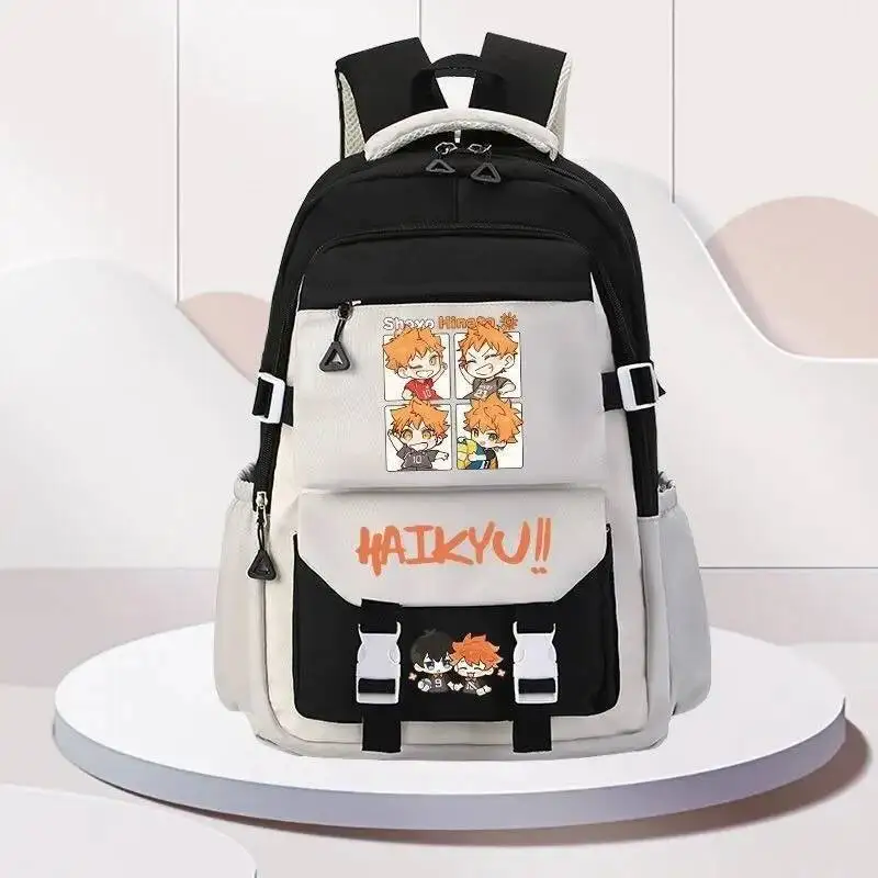 

Anime Game Breathable Mesh Black Blue Green Purple Haikyuu Student Teens School Bags Backpacks