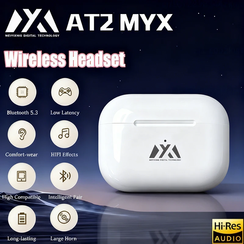 AT2 MYX Fashionable wireless headphones - Simple design, high-quality sound, versatile companion for daily use