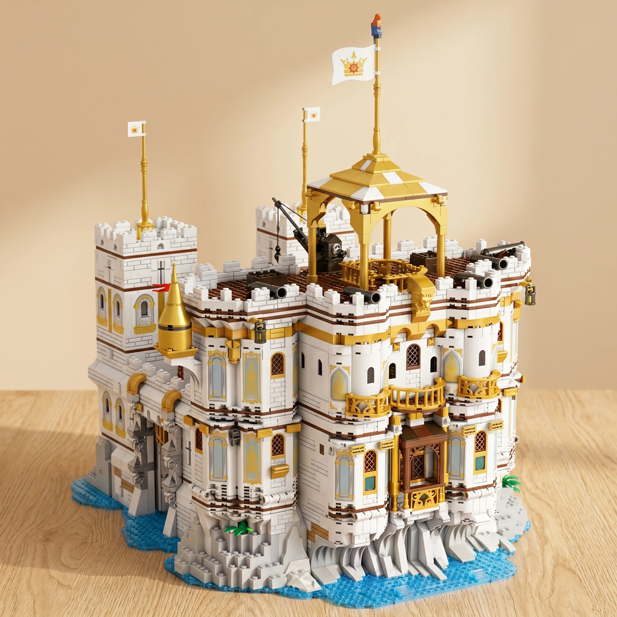 Medieval Royal Castle Building Blocks Set European Vintage City Scape Model Construction Bricks Collectible Gift for Teenagers