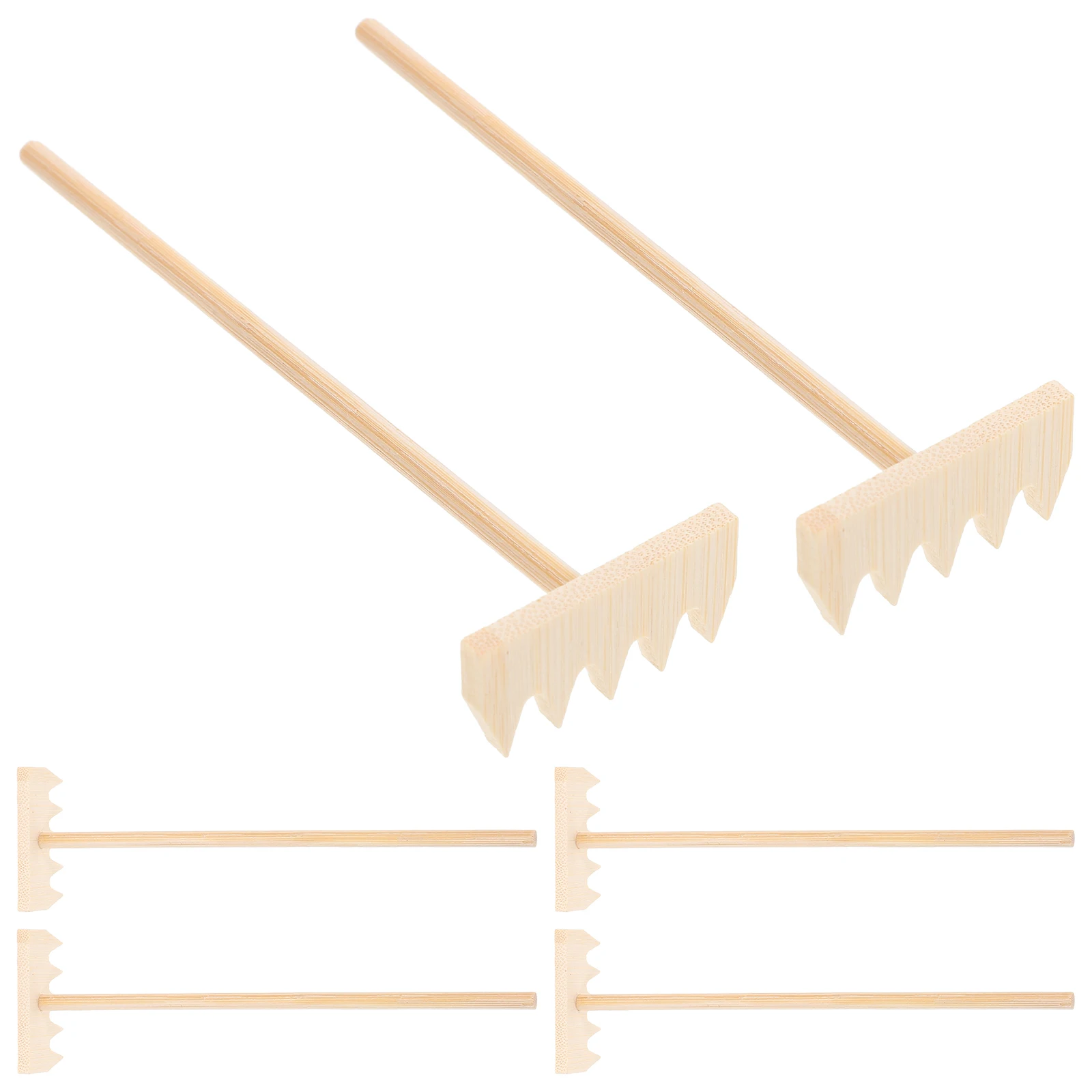 

6 Pcs Mini Sand Rakes Small Craftsman Rake Sandbox Tools Set Gardening Landscaping Wooden Toy Rakes Kids Garden Tiny Rake Shovel