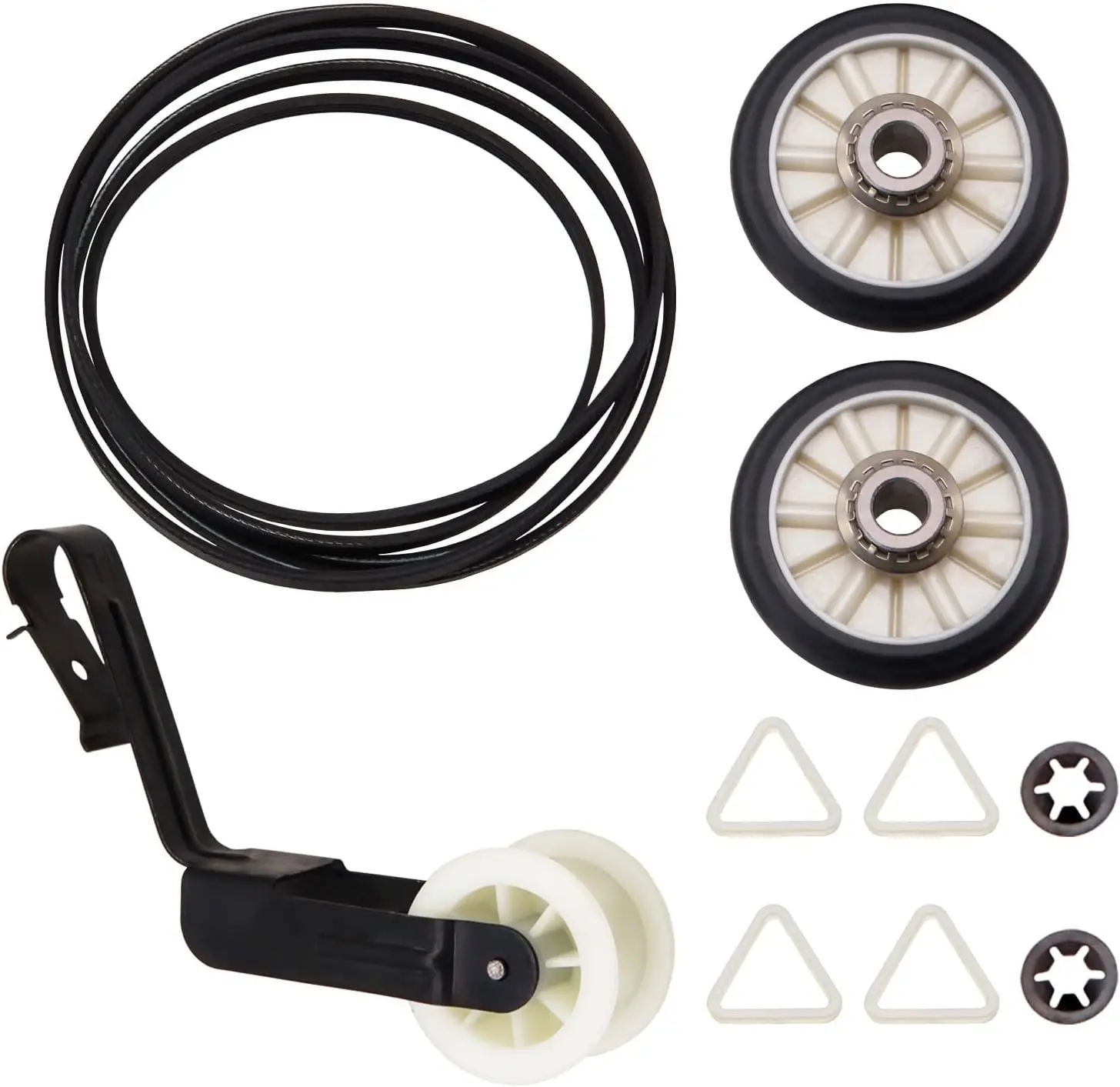 Dryer Repair Kit with Drum Rollers, Belt, and Idler Pulley for Efficient Appliance Maintenance