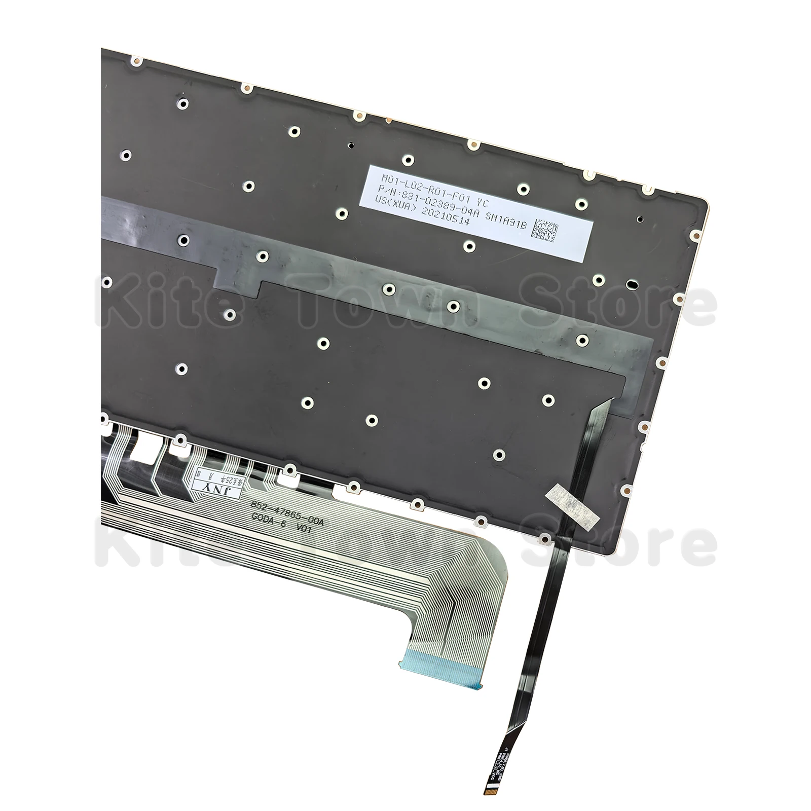 Keyboard Laptop AS Baru dengan Lampu Latar untuk HP Elite Dragonfly G3 G4 Hitam Tanpa Bingkai