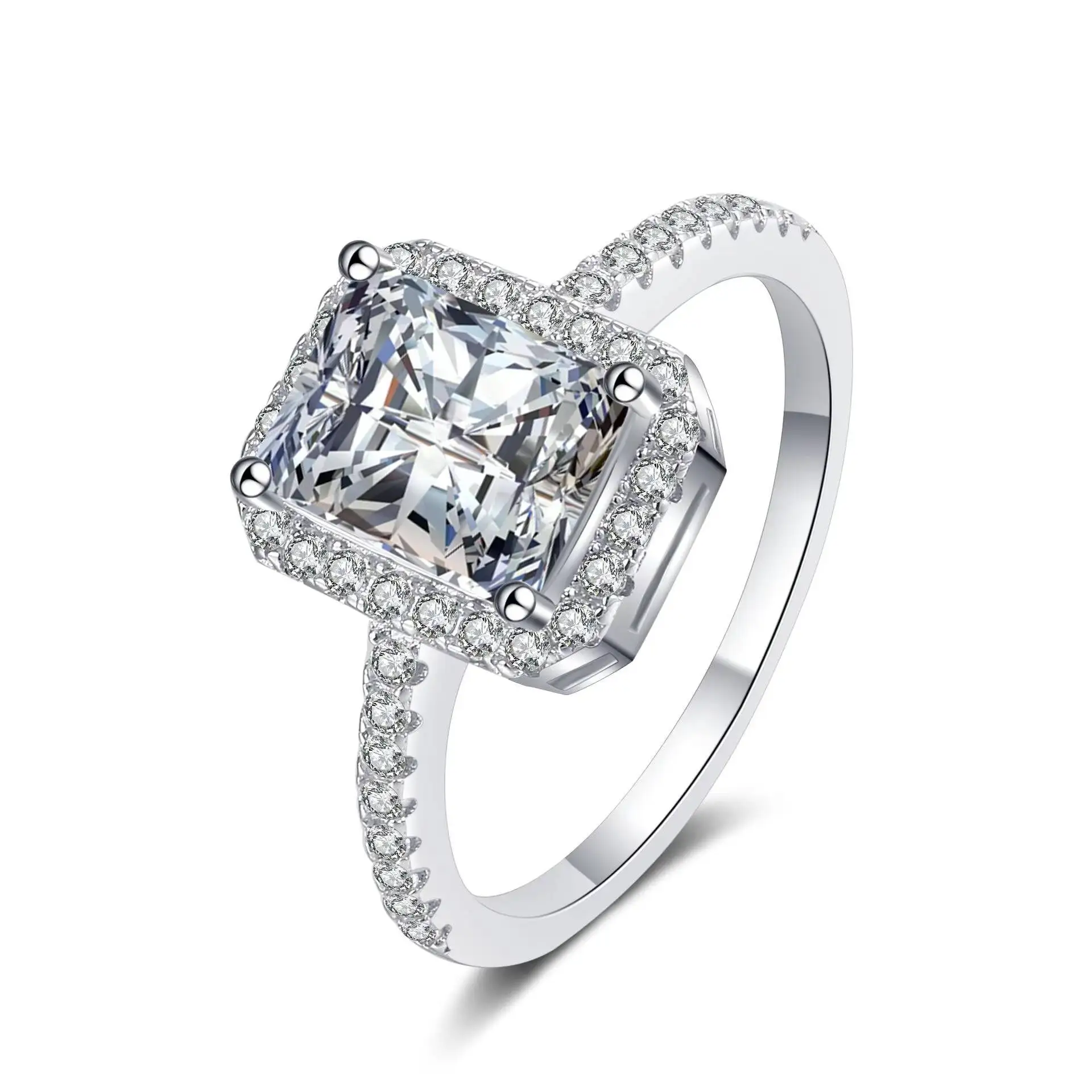 

2.0ct Luxury Moissanite Ring for Women 925 Sterling Silver Manufacture's Fine Jewelry From Factory