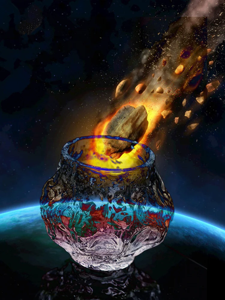 2022 Super Niche Mars Whiskey Glass INS Popular Small Fresh Wine Tasting Cup Hot Lava Liberty Meteorite XO Chivas Whisky Tumbler