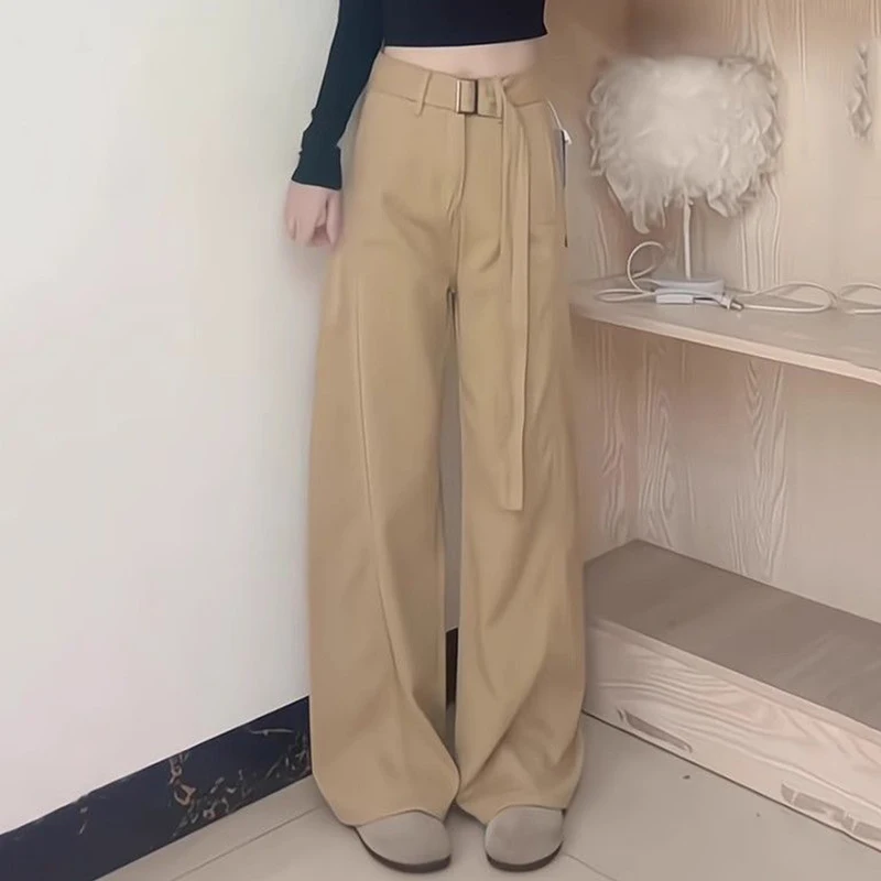 2025 женские тонкие широкие джинсы с высокой талией, женские шикарные модные свободные джинсовые брюки, женские повседневные удобные брюки в стиле ретро