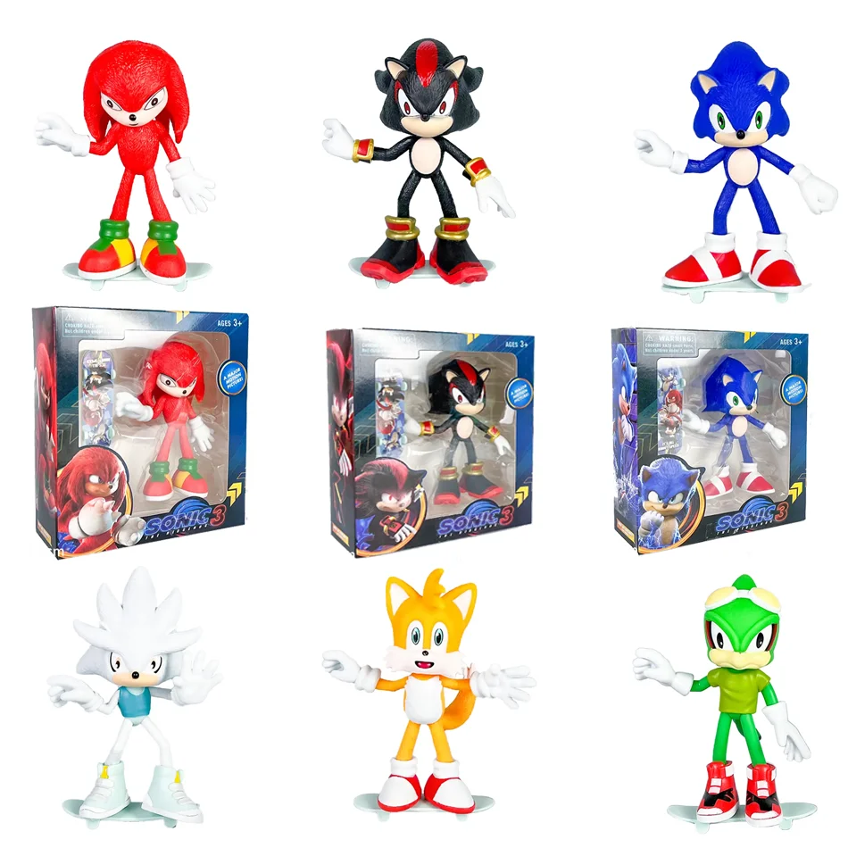 

New Anime Figure Sonic PVC Character Toy Hedgehog Shadow Mouse Flying Mouse Figure Model Dolls Trendy Play Window Box Card Gift