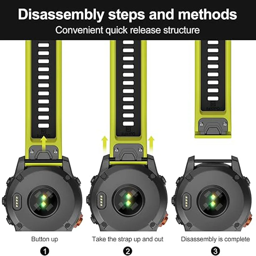 Per Garmin Fenix 7X 7 Pro 6 6X Pro 5X 5 Plus Sapphire Solar Orologio con cinturino a sgancio rapido 26mm 22mm cinturino in silicone