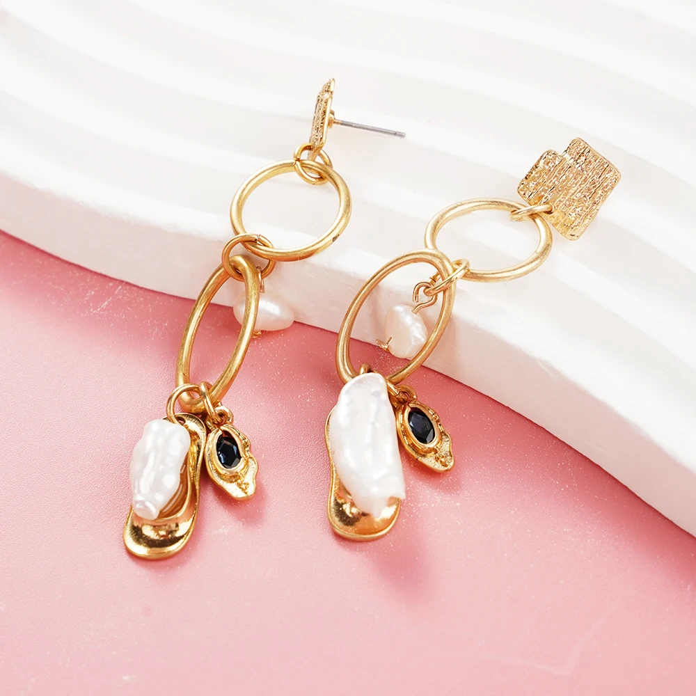 

Real Pearl Pendant Earrings Evil Eyes