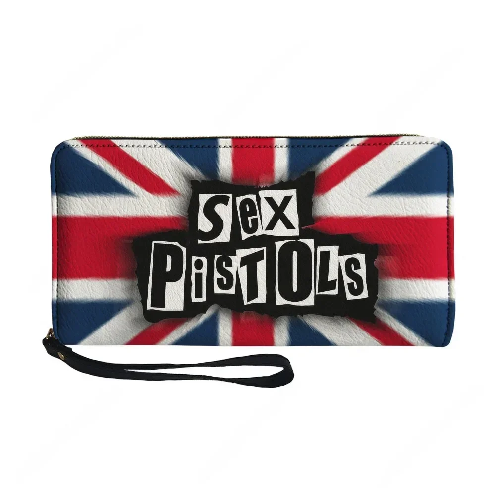 Sex Pistols Punk Rock Band Custom Wallet Purse Mens Womens Zipper Long Wallets Double Print  Portable Wallet Gift Bag