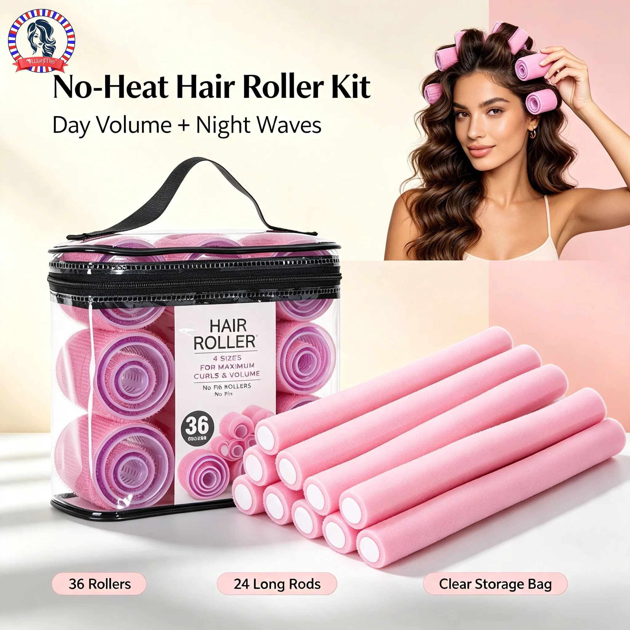Sleeping Pack Overnight - WANMEI No‑Heat Foam Hair Roller Kit