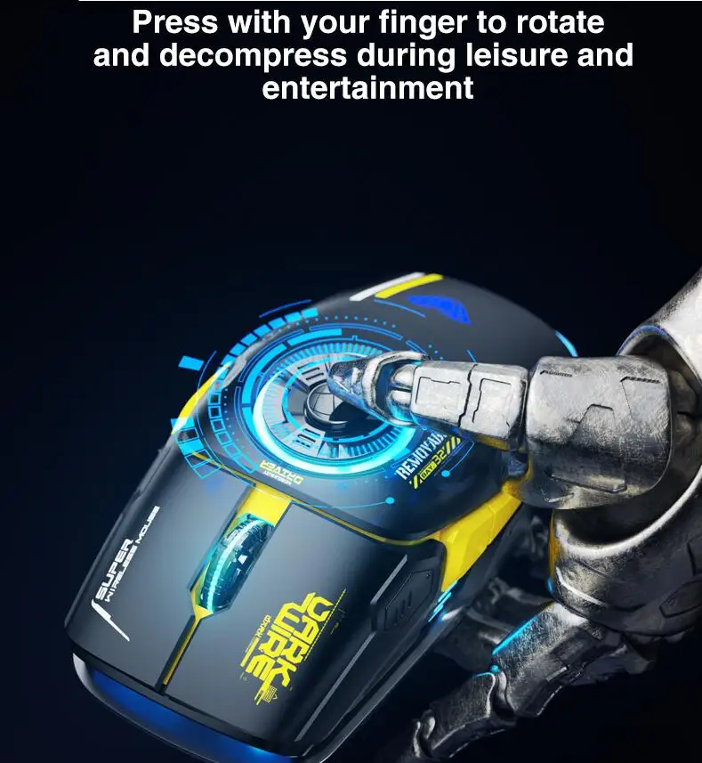 Imagem -06 - Aula H530 Mais Novo Mouse sem Fio de Quatro Modos Descomprimir Carregamento Giroscópio Mouse Rotativo Esports Gaming Rgb Mouse
