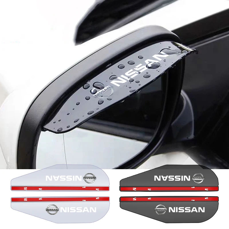 Universal Flexible Car Rearview Mirror Protector Rain Eyebrow Covers For Nissan Qashqai Patrol X-trail Navara Juke Teana Skyline