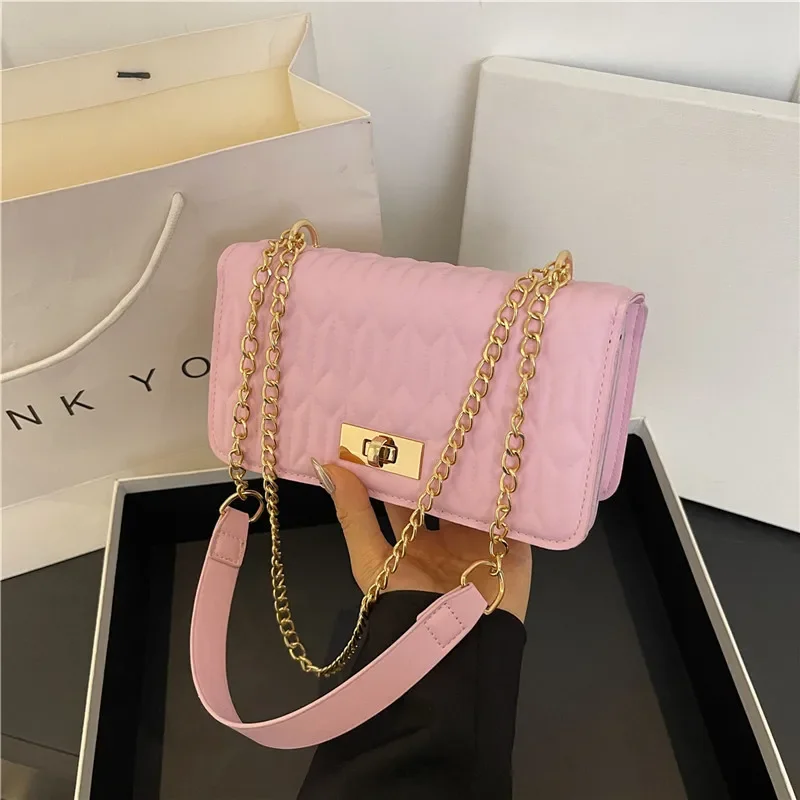 Niche design light luxury chain bag women's high-texture underarm bag  summer new shoulder crossbody small square bag