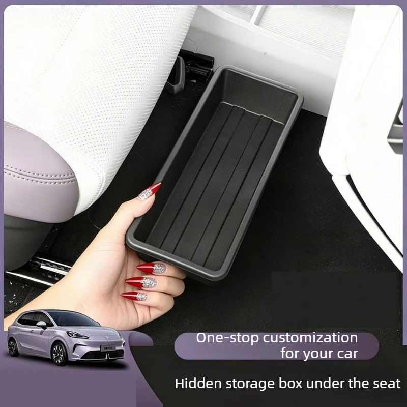 Car Under Seat Storage Tray Pull Out Organizer Box Custom Fit Hidden Drawer Waterproof Car Storage Bin for Umbrella Universal