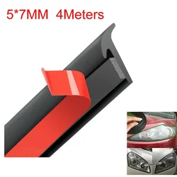 4M T-Shape Rubber Car Door Seal Strip Hood Trunk Edge Weatherstrip Moulding Trim EPDM Rubber With Double-Sided Adhesive Tape