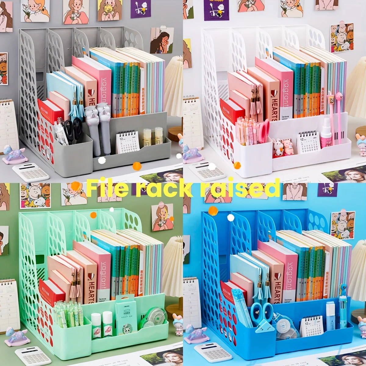 

1 Pcs, Thickened, Quadruple File Bar, Desktop File Shelving, Storage Box, Pen Holder Frame, File Box, Office Supplies