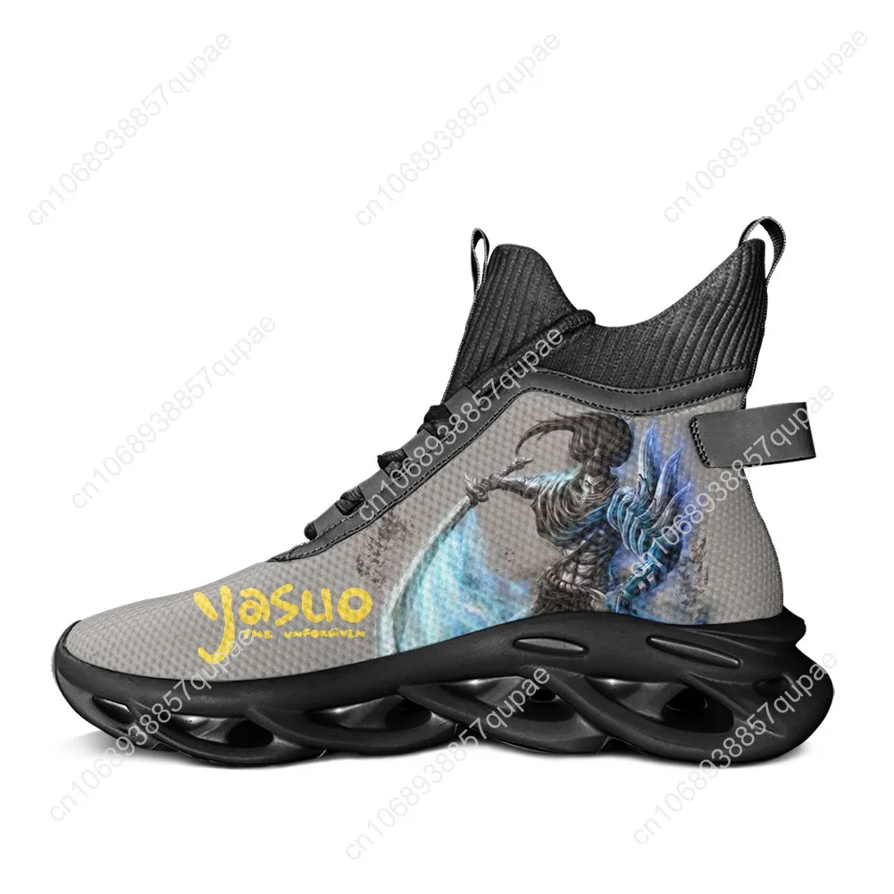 Juegos de Anime League of Legends Ya Suo zapatillas planas altas para hombre zapatos casuales para mujer zapatos para correr zapatillas calzado zapato personalizado