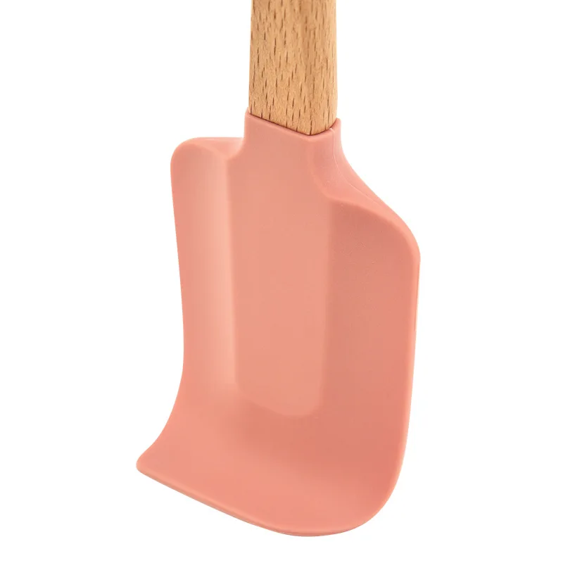 Wooden Handle Cake Spatula Silicone Scraper Non-stick Pastry Blenders Cream Butter Spreader Kitchen Pizza Pies Baking Tools