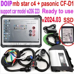 DOIP WIFI MB star c4 plus DOIP OBD2 multiplexer Diagnostic Tool tablet CF-D1 i5 SD connect SSD DTS Mona for w206 w223 Car/Truck