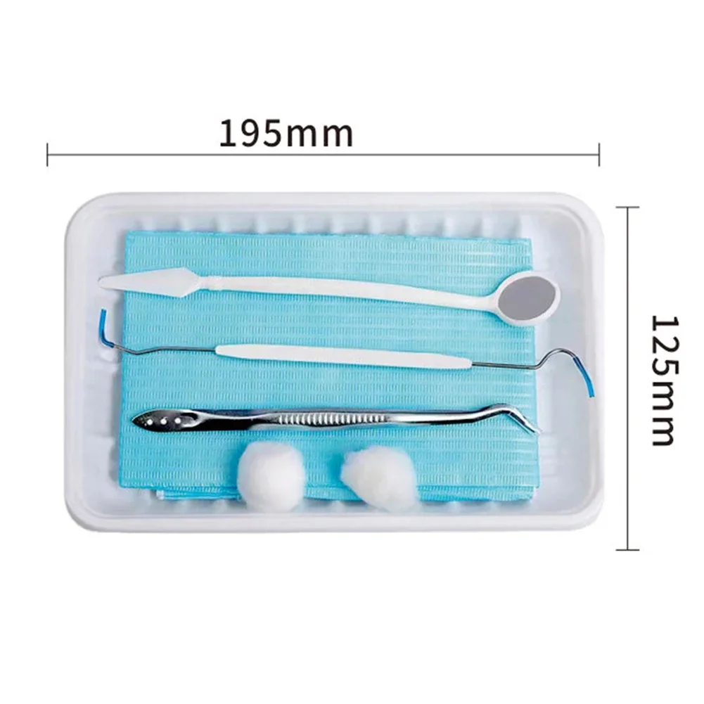 10 Packs Disposable Dental Instrument Tool Kit Mouth Mirror Tweezer Probe Holder Tray Scarf Dentist Clinic Oral Care Consumable