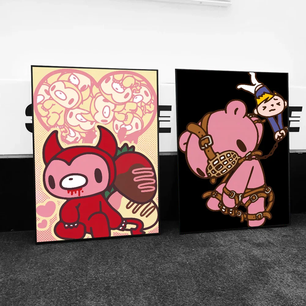 1pc Cartoon G-gloomy Bear Poster Self-adhesive Art Waterproof Paper Sticker Coffee House Bar Room Wall Decor