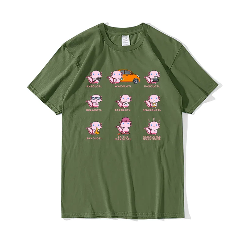 Axolotl Snaxolotl Graphic T Shirt Cute Axolotls Kawaii Salamander Amphibian  Cotton T Shirt Oversized Casual Streetwear 3xl