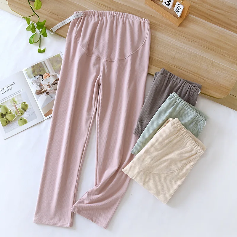 

High Waist Maternity Trousers Pregnancy Pants For Pregnant Cotton Women's Trousers For Spring And Autumn Wear Pajamas Pant