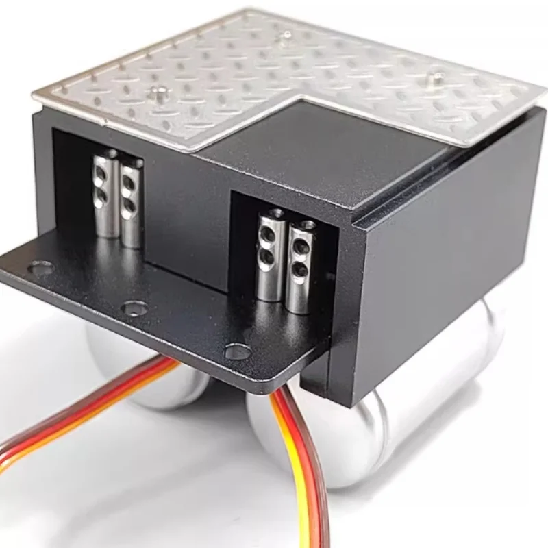 La scatola batteria in metallo può installare il servo per 1/14 Tamiya RC camion rimorchio ribaltabile per Scania R470 R620 per Benz Actros LESU parte fai da te