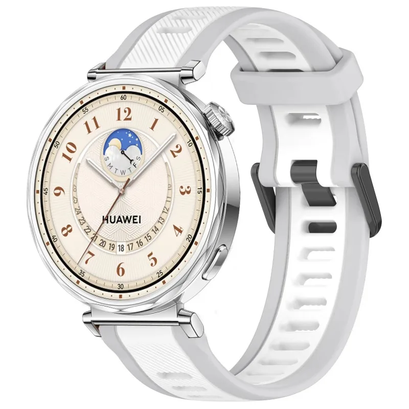 18mm Two-color Silicone Strap For Huawei Watch GT5 Pro 42mm GT5 41mm comfortable Bracelet watchband Huawei Watch GT4 41mm correa