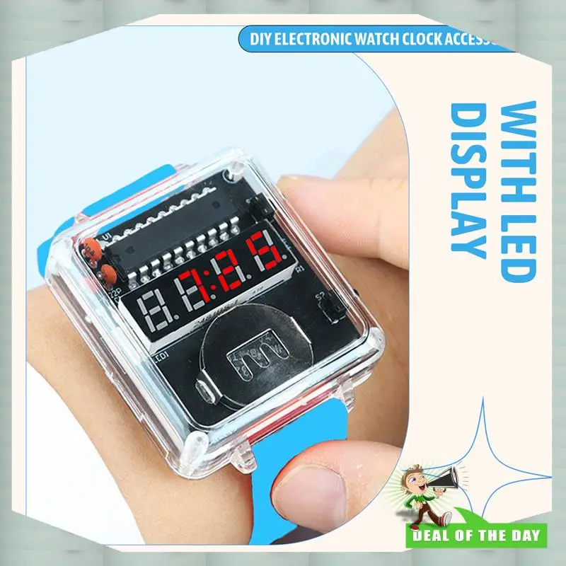 

24-часовая доставка, микроконтроллер на базе DIY, комплект часов, комплект для практики пайки с 4-значным светодиодным дисплеем для электронных начинающих S