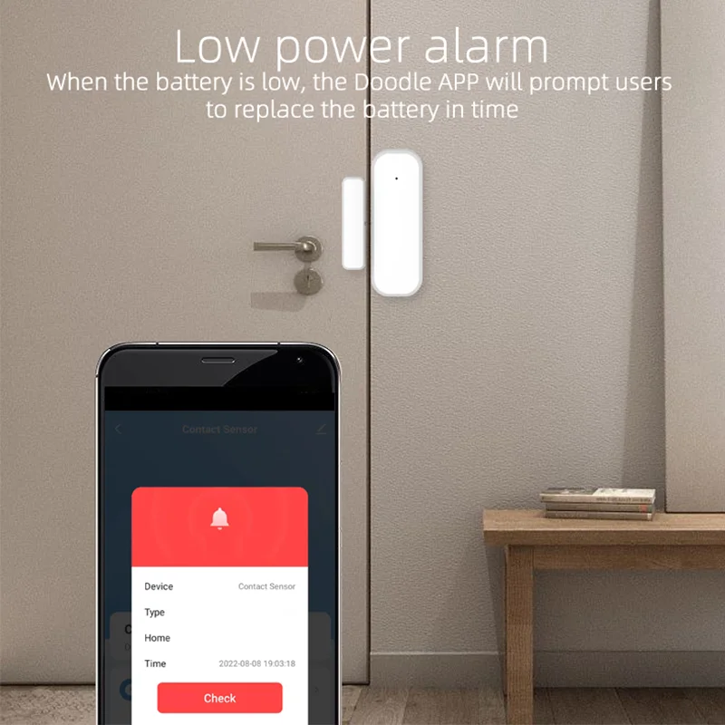 CPVAN Tuya/スマートライフドアと窓センサースマートホームセキュリティアラーム Intellisense リアルタイムセンシングドア窓検出器