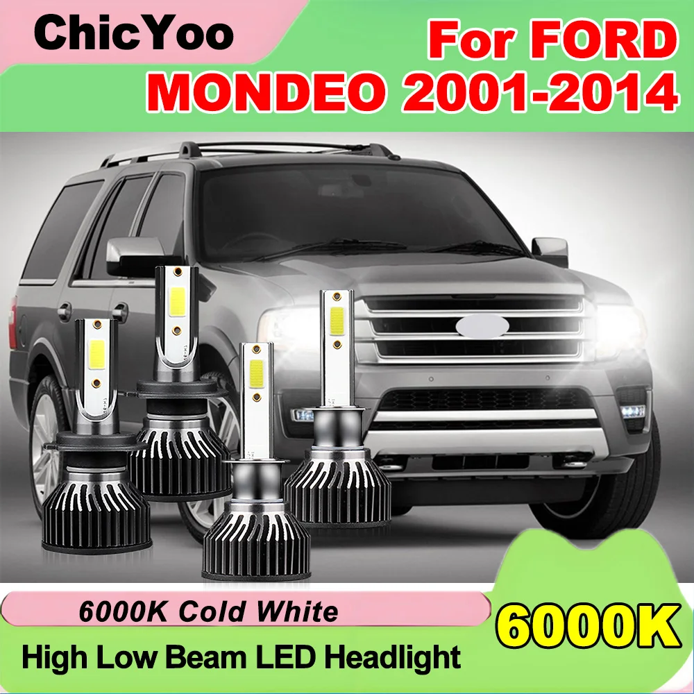 

40000LM High Low Beam LED Headlight Bulbs 240W High Power Car Lights 6000K Super White Plug and Play For FORD MONDEO 2001-2014