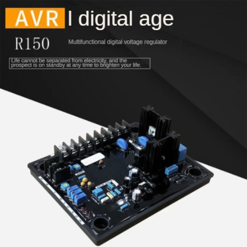 1Set Generator Regulator Regulator Board AVR Excitation Voltage Regulator Board Module Black-Blue