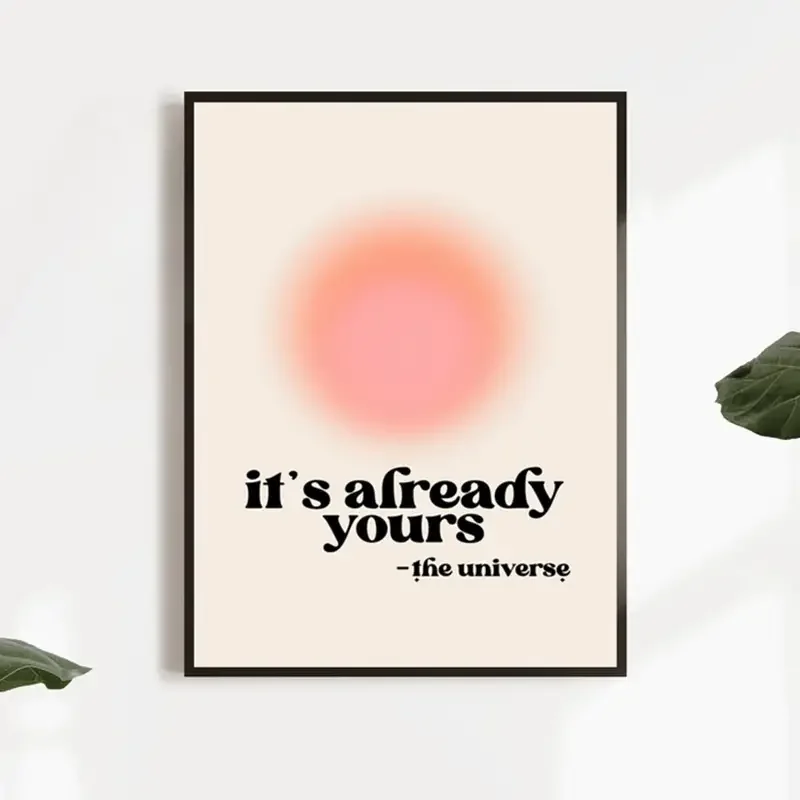 1pc No frame Canvas Poster, Modern Art, Manifestation Art Print, Affirmation Wall Art Poster  Ideal Gift For Bedroom, Decor Wall